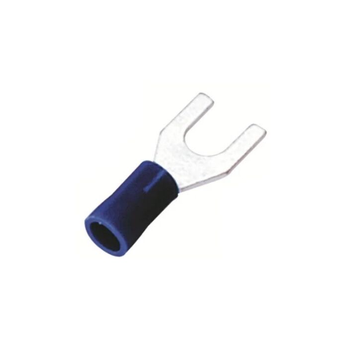 Fork terminal M6 pressing type, blue 1-2,6 mm²