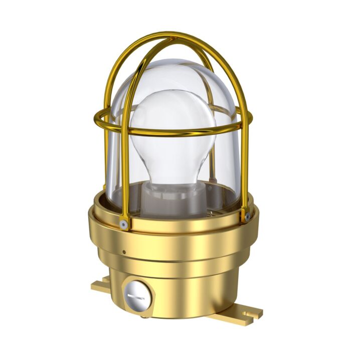 TEF 2438n Luminaire: Clear Globe, For Low Energy Light Source E27, 230VAC, IP56, Brass/Polyc