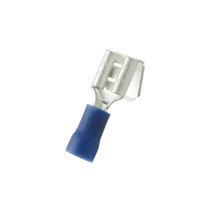 Female snap-on 6,3mm double pressing type, blue 1-2,6 mm²