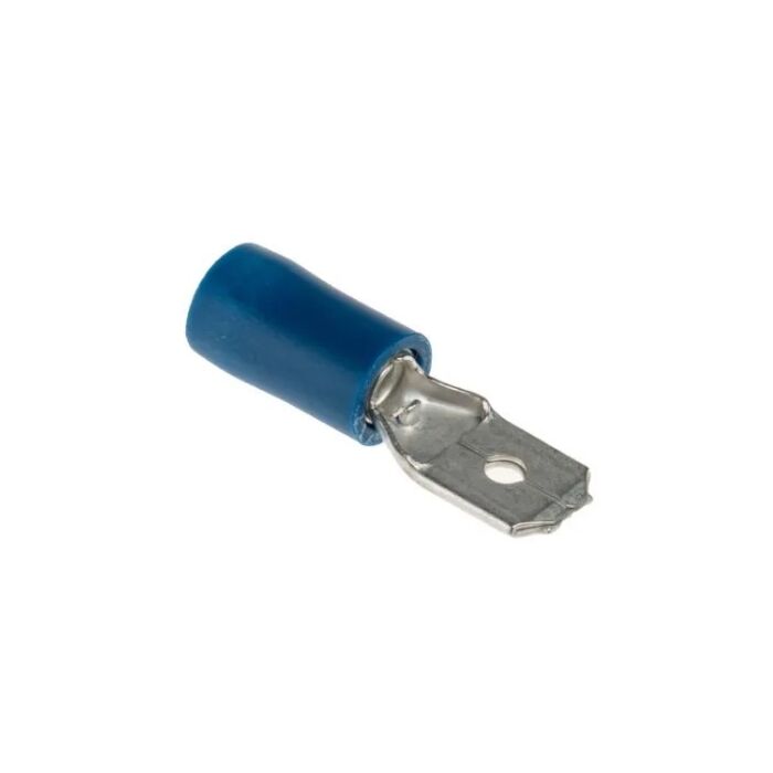 Male snap-on 6,3mm pressing type, blue 1-2,6 mm²